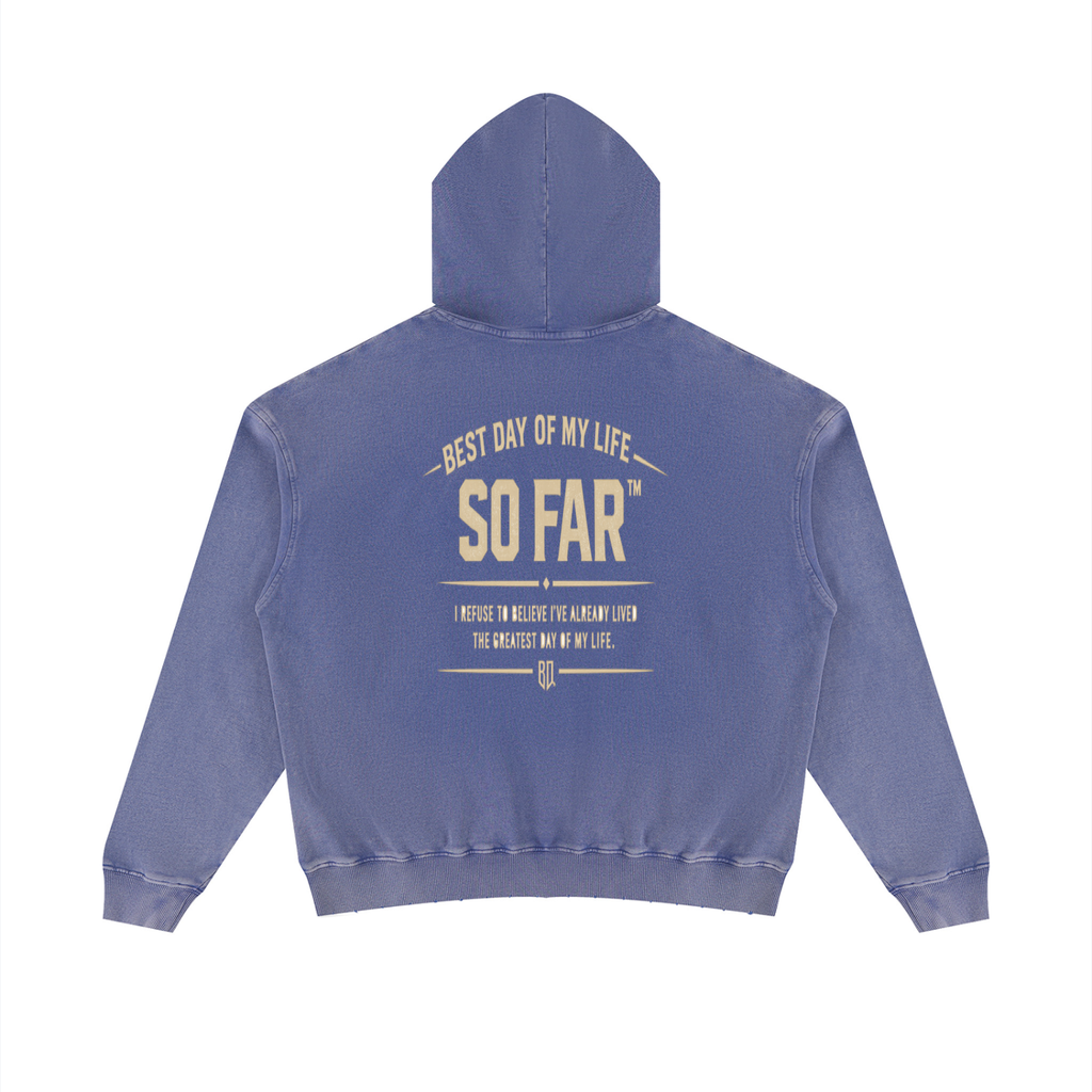 Unisex Mineral Wash Distressed Hoodie