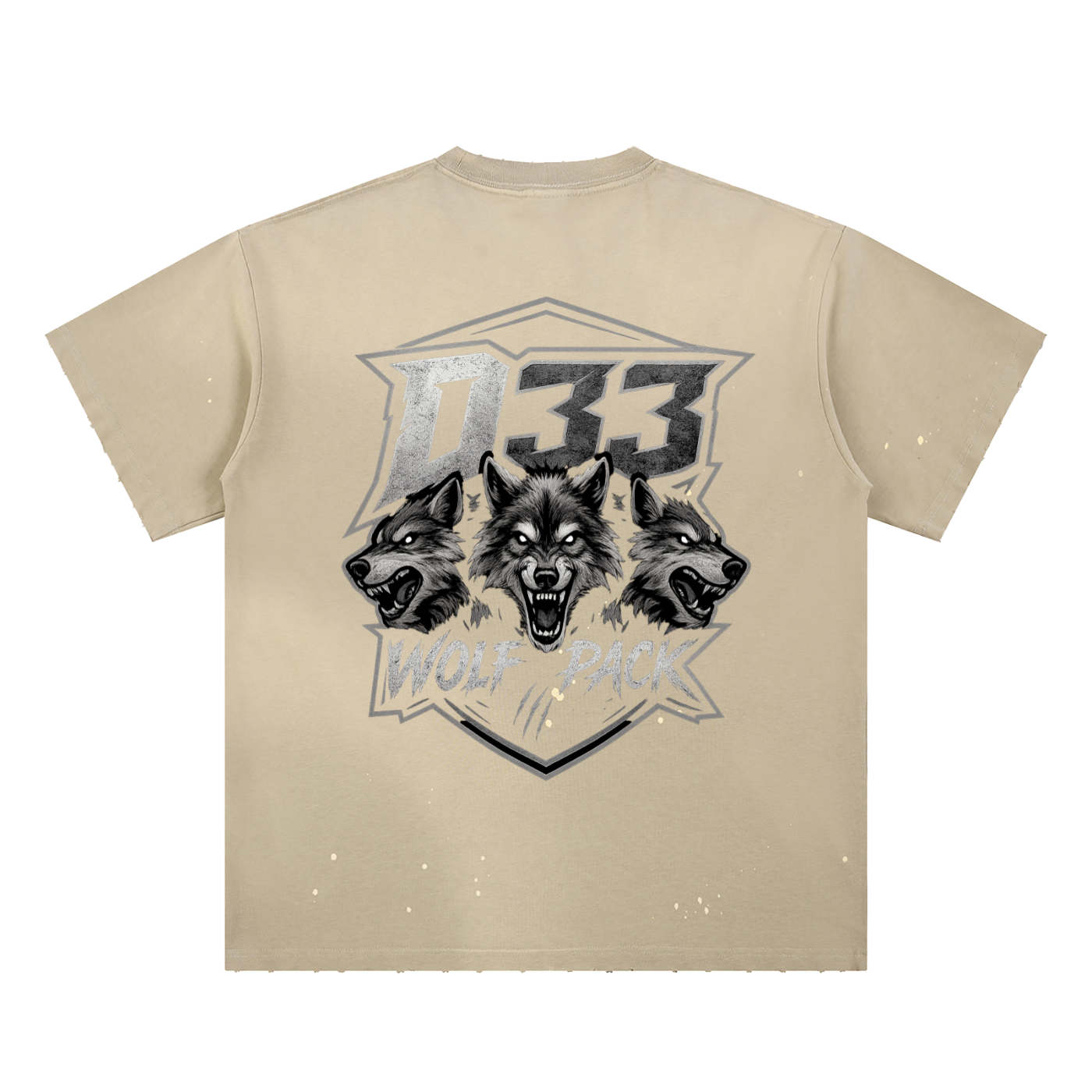 33WolfPack - Hand-Frayed Sunfade Paint Splatter T-Shirt