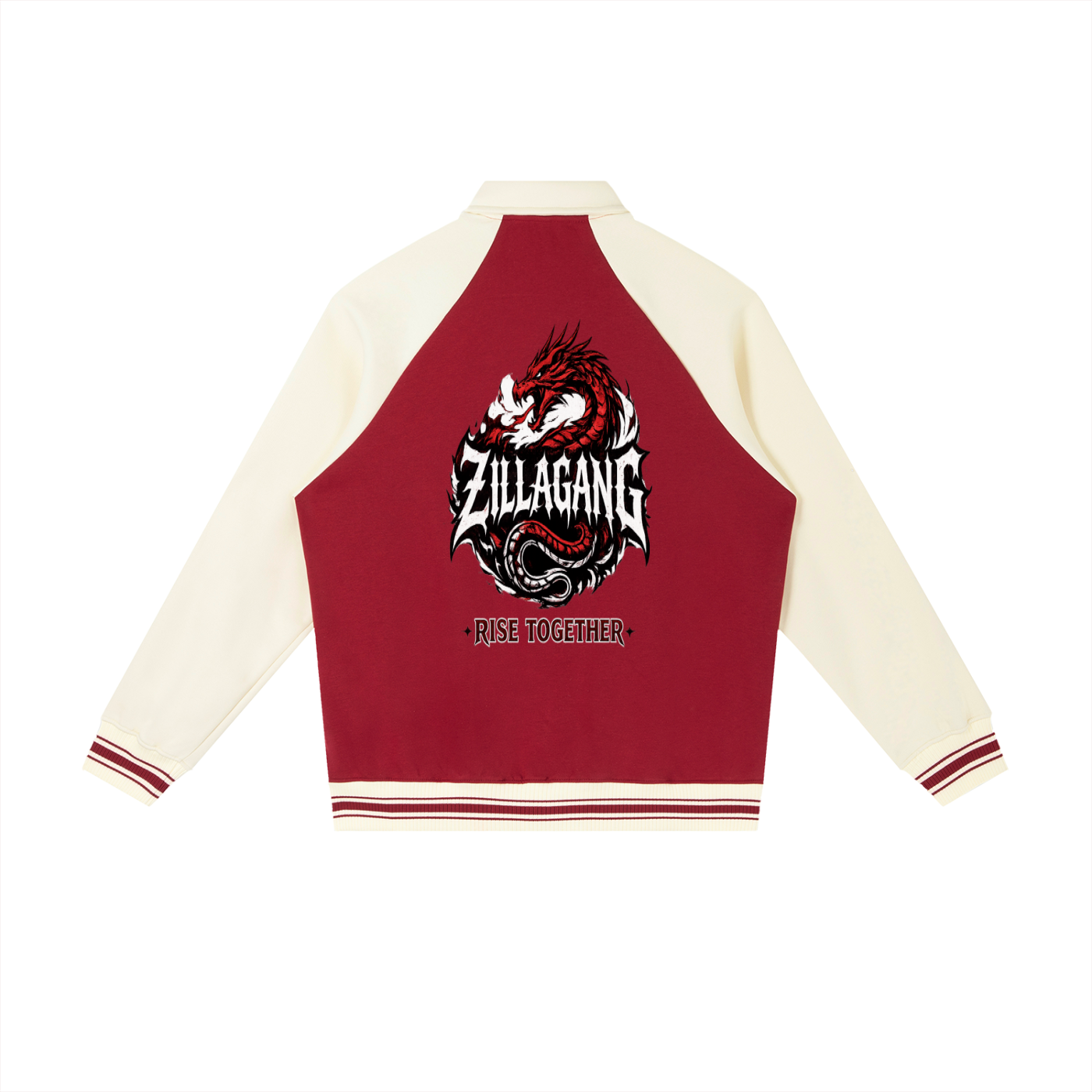Contrast Raglan Sleeve Baseball Jacket