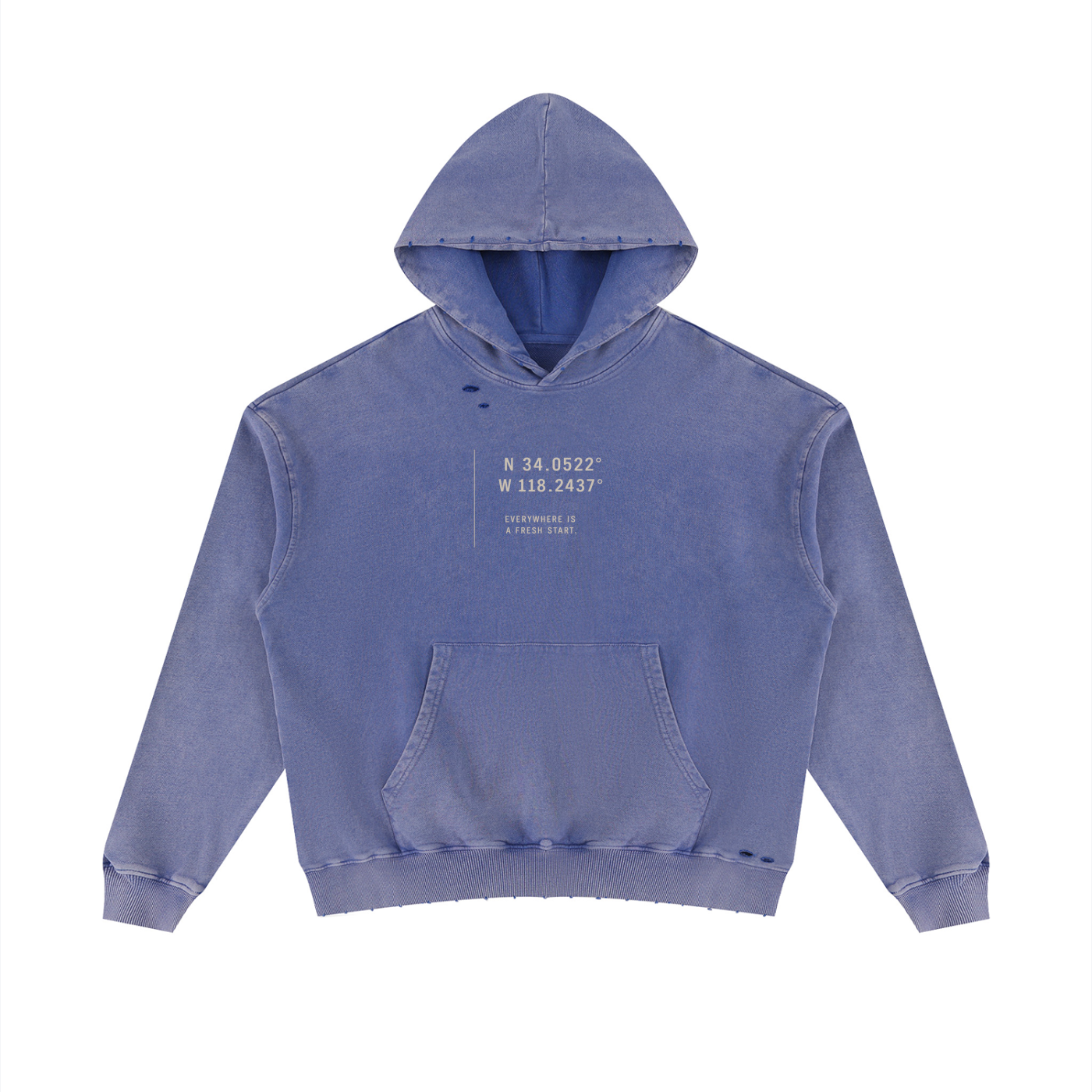 Unisex Mineral Wash Distressed Hoodie