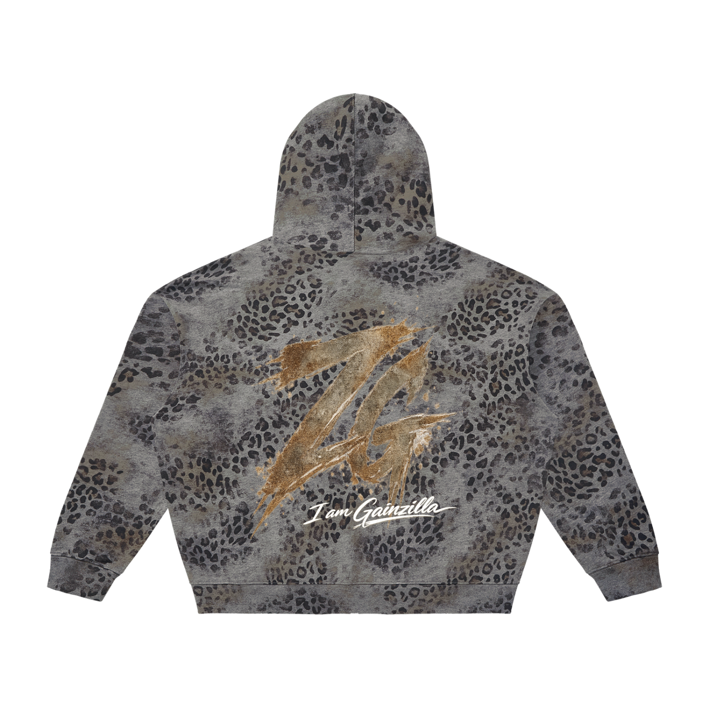 Unisex Vintage Wash Leopard Full Zip Hoodie