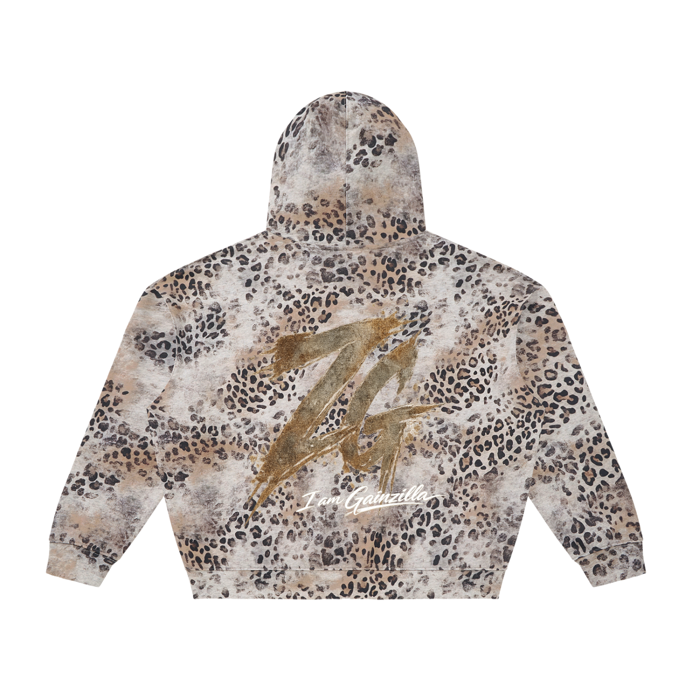 Unisex Vintage Wash Leopard Full Zip Hoodie