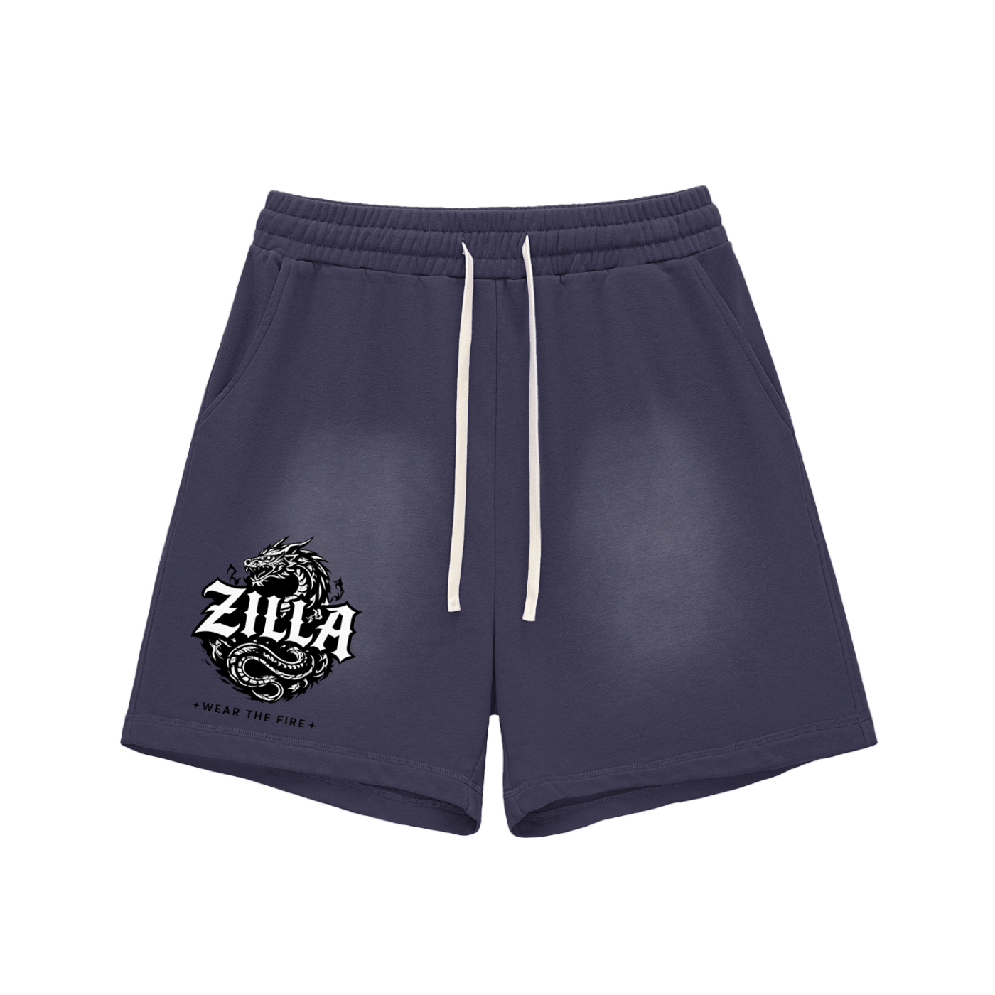 Sun Fade Raw Edge Cotton Shorts