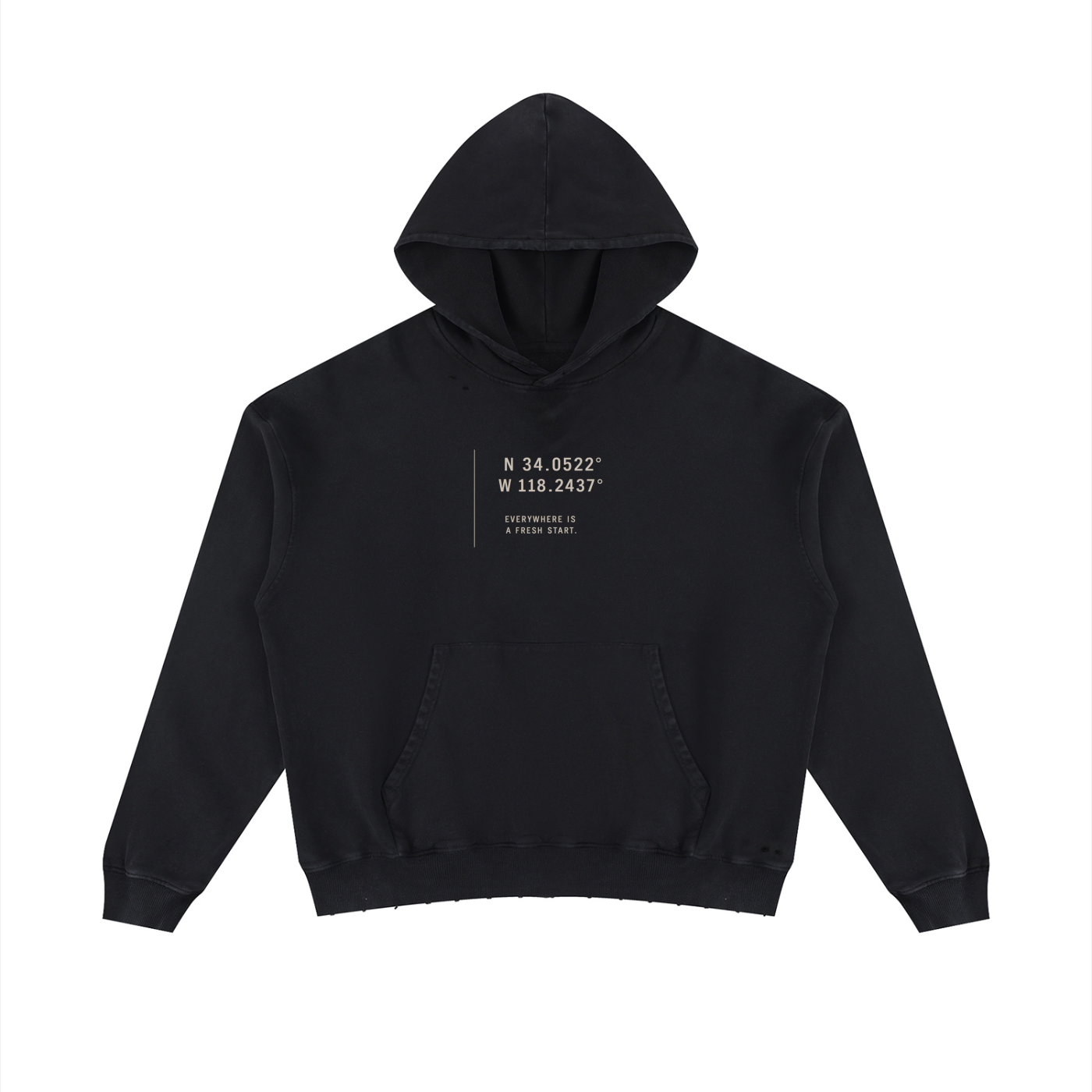 Unisex Mineral Wash Distressed Hoodie