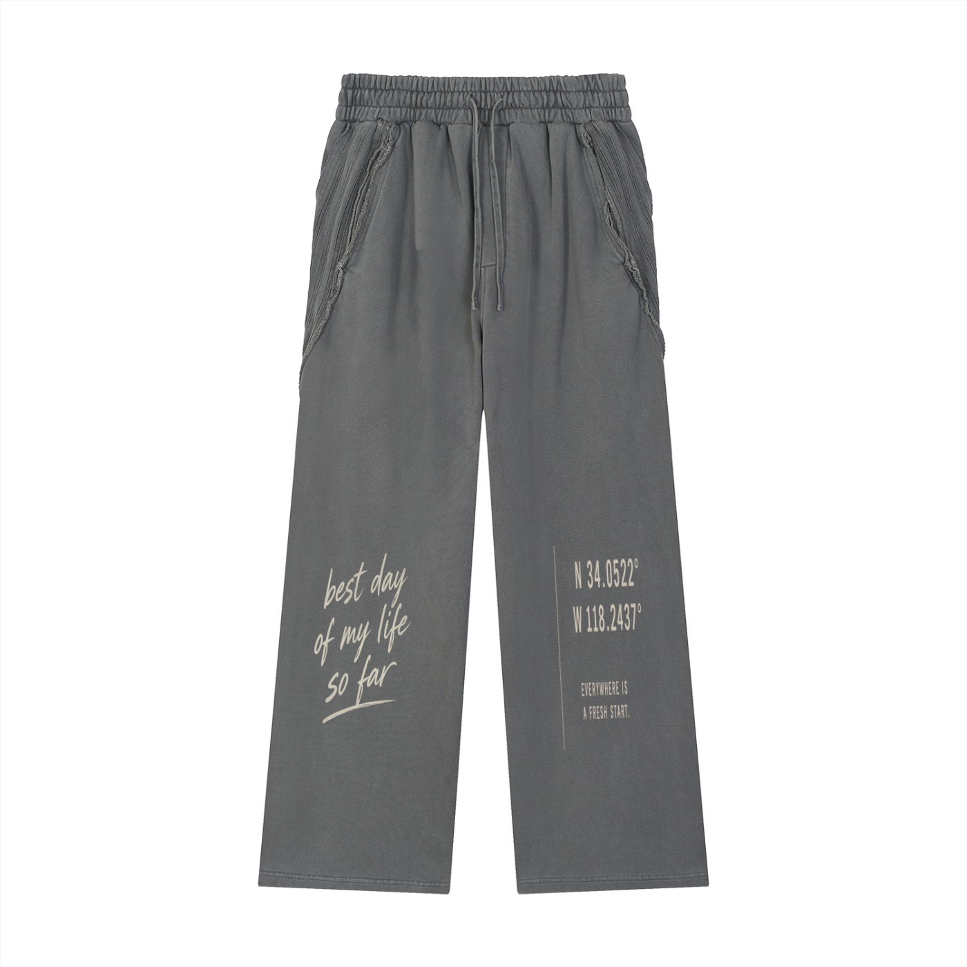 Snow Washed Tape Raw Edge Sweatpants