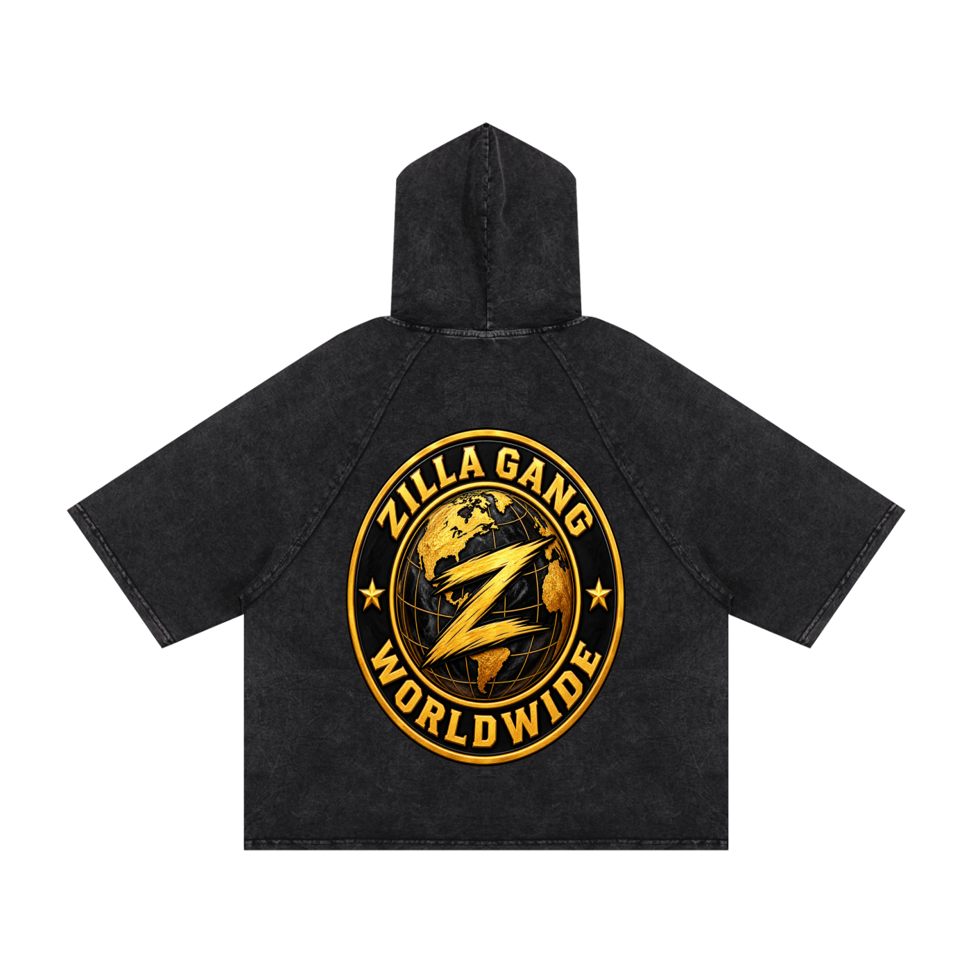 Snow Washed Hooded Boxy T-Shirt