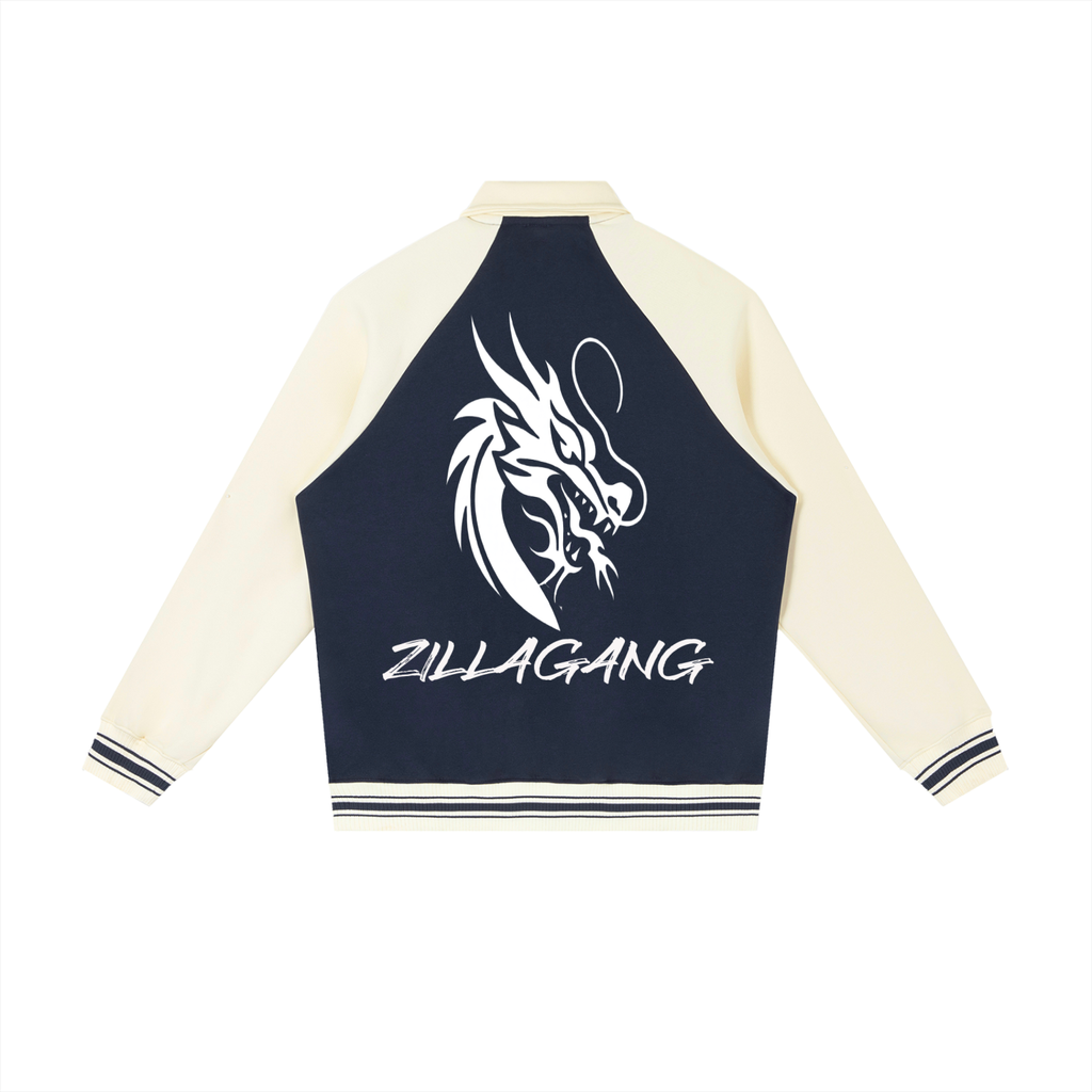 Contrast Raglan Sleeve Baseball Jacket
