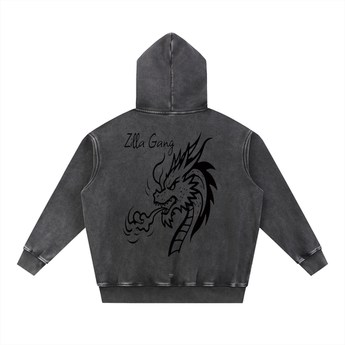 Snow Wash Fleece Oversize Hoodie