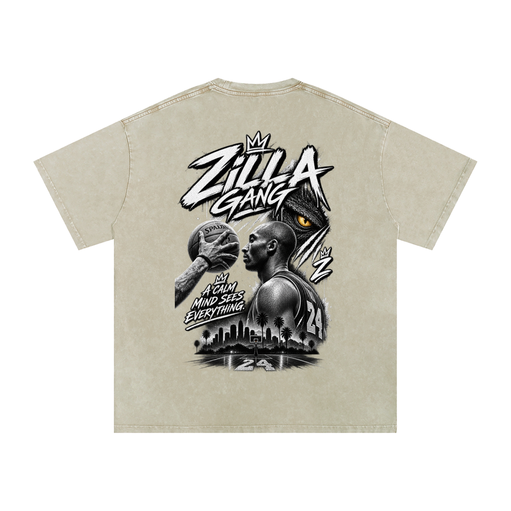 Zilla24 Exclusive Snow Washed Oversized Cotton T-Shirt