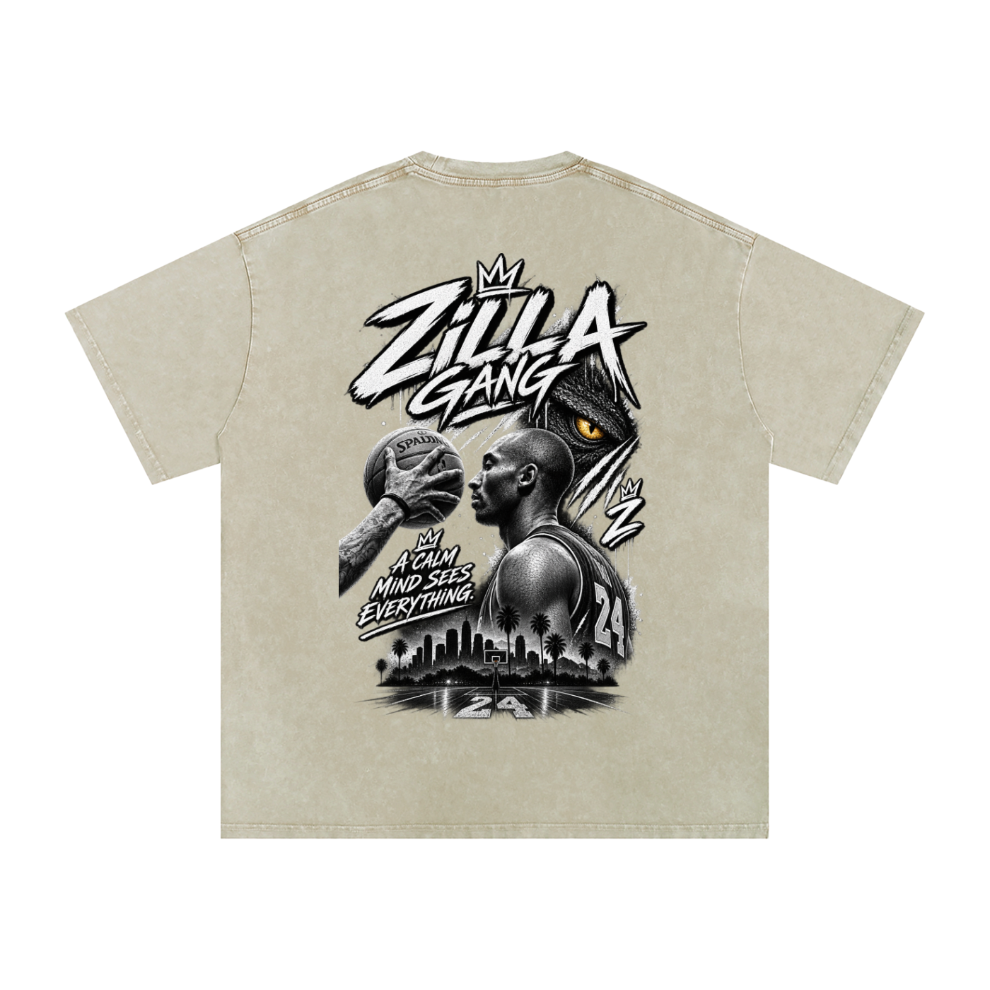 Zilla24 Exclusive Snow Washed Oversized Cotton T-Shirt