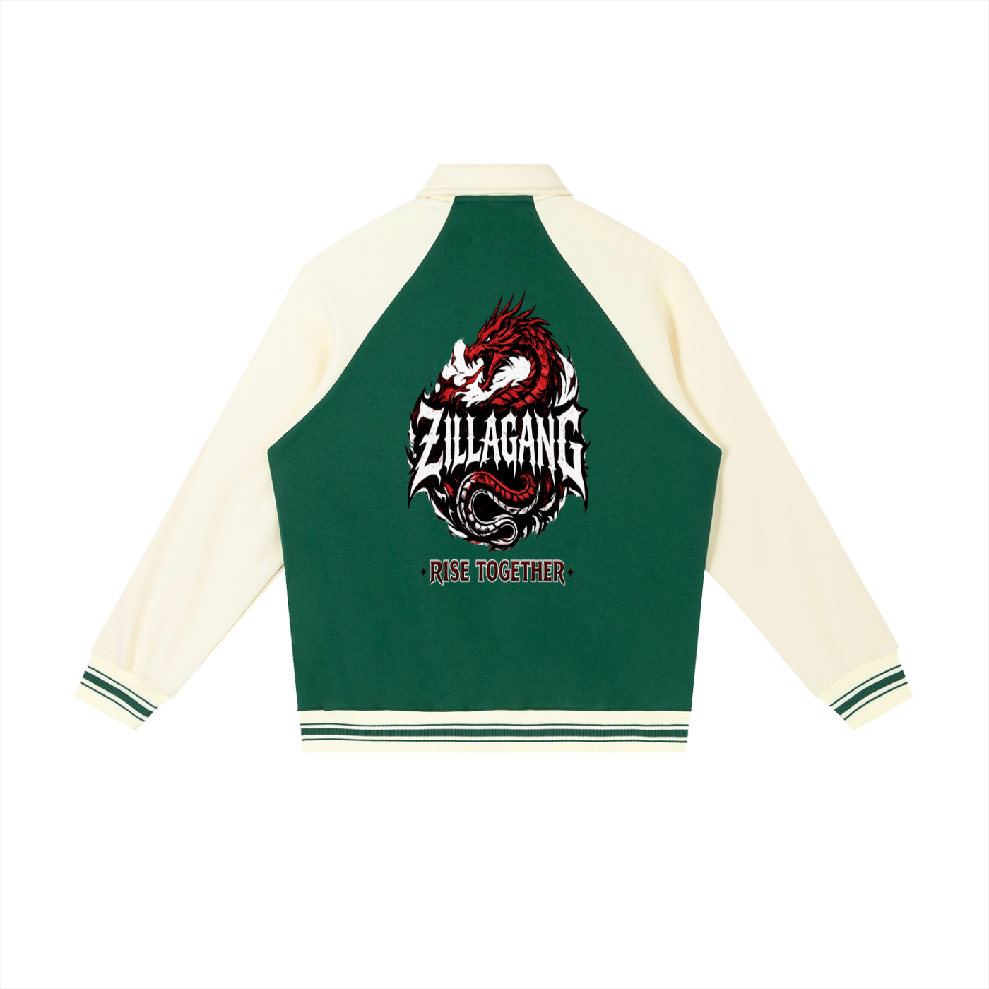 Contrast Raglan Sleeve Baseball Jacket