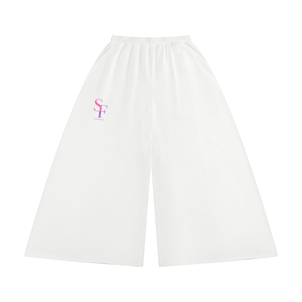 Women's Raw Edge Wide Leg Sweatpants