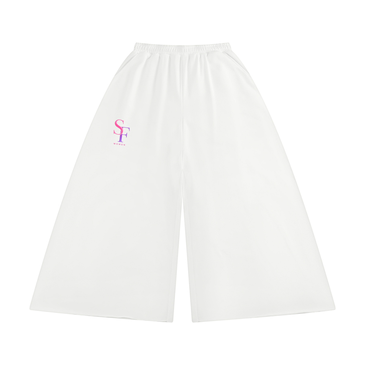 Women's Raw Edge Wide Leg Sweatpants