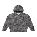 Unisex Vintage Wash Leopard Full Zip Hoodie