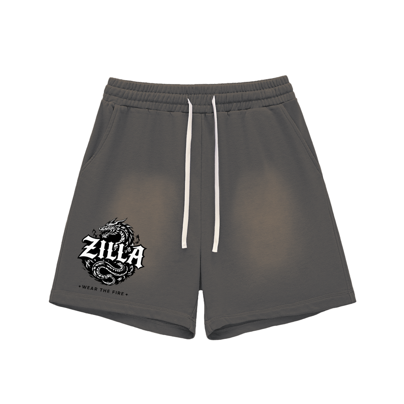 Sun Fade Raw Edge Cotton Shorts