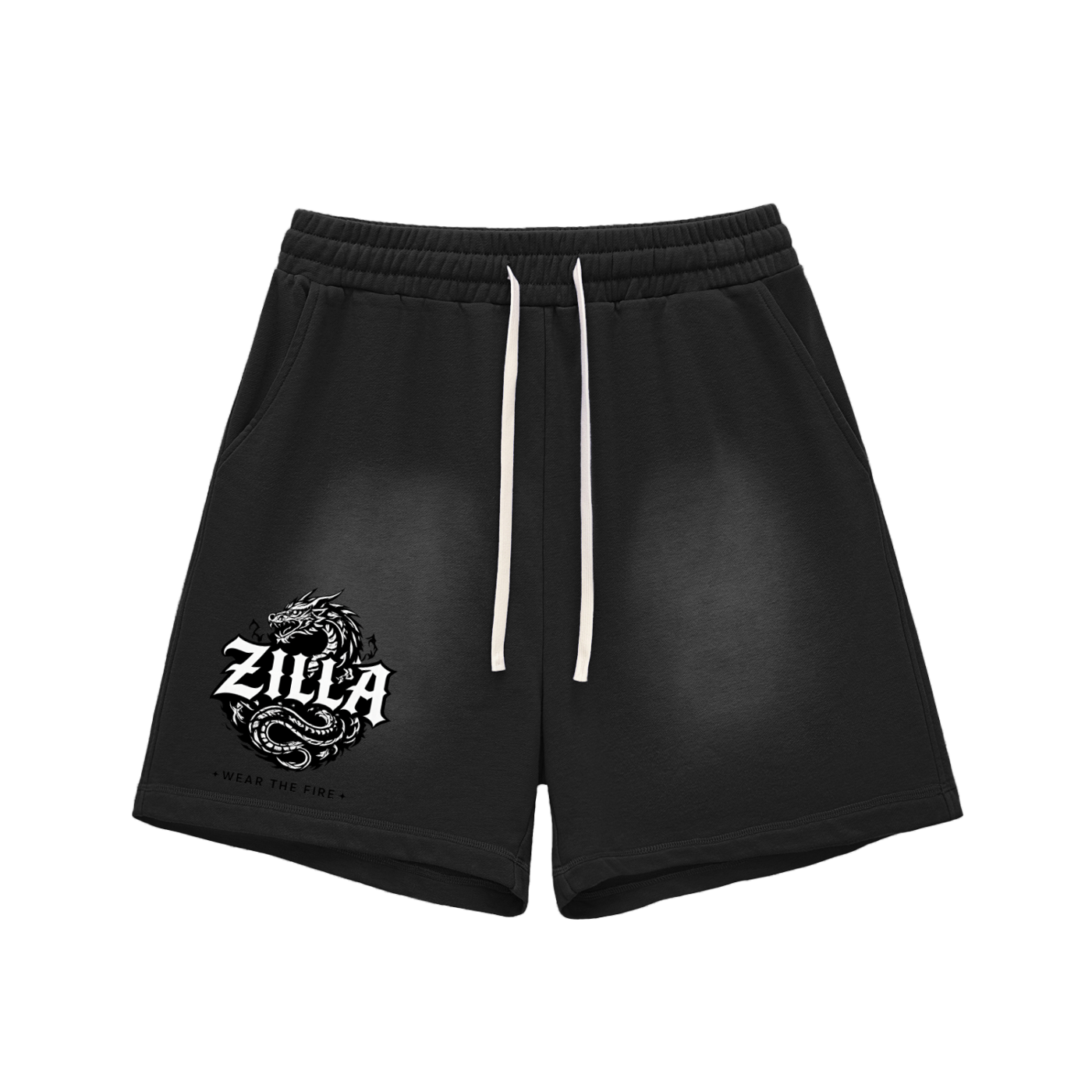 Sun Fade Raw Edge Cotton Shorts