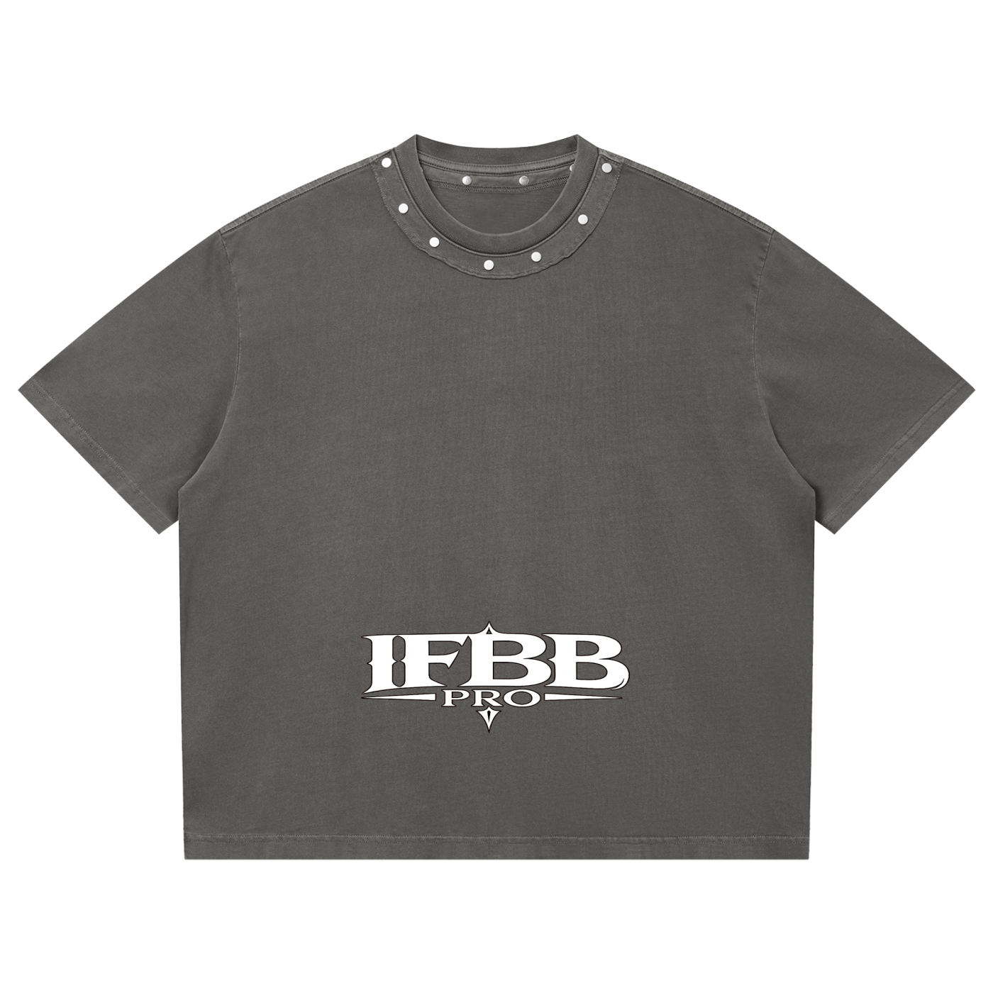 Unisex Washed Boxy Studded T-Shirt