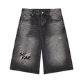 Men’s Vintage Wash Wide Leg Denim Shorts