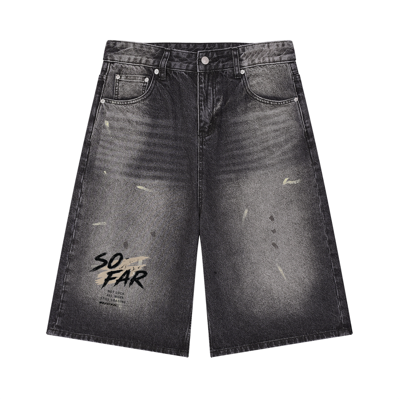 Men’s Vintage Wash Wide Leg Denim Shorts