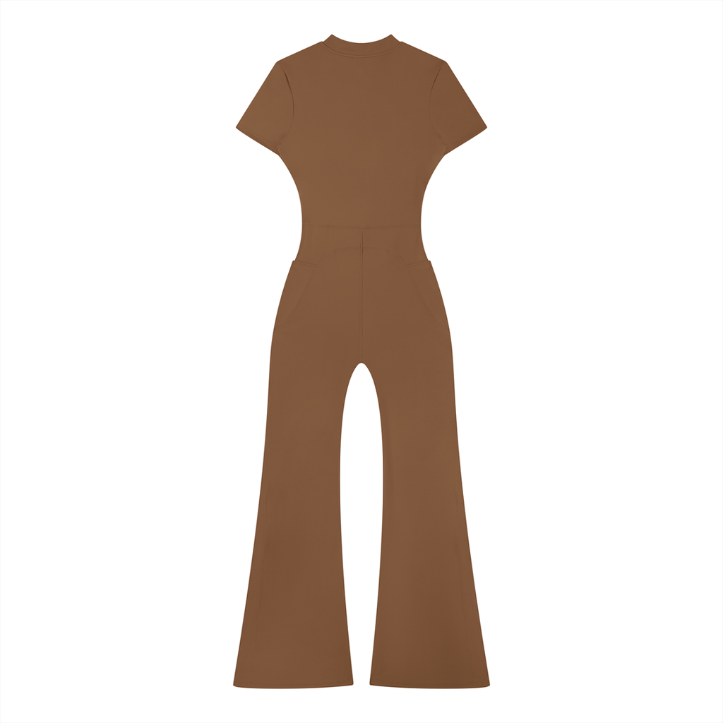 Zilla Girl Collection - Women’s Tight Flared Leg Quarter-Zip Jumpsuit