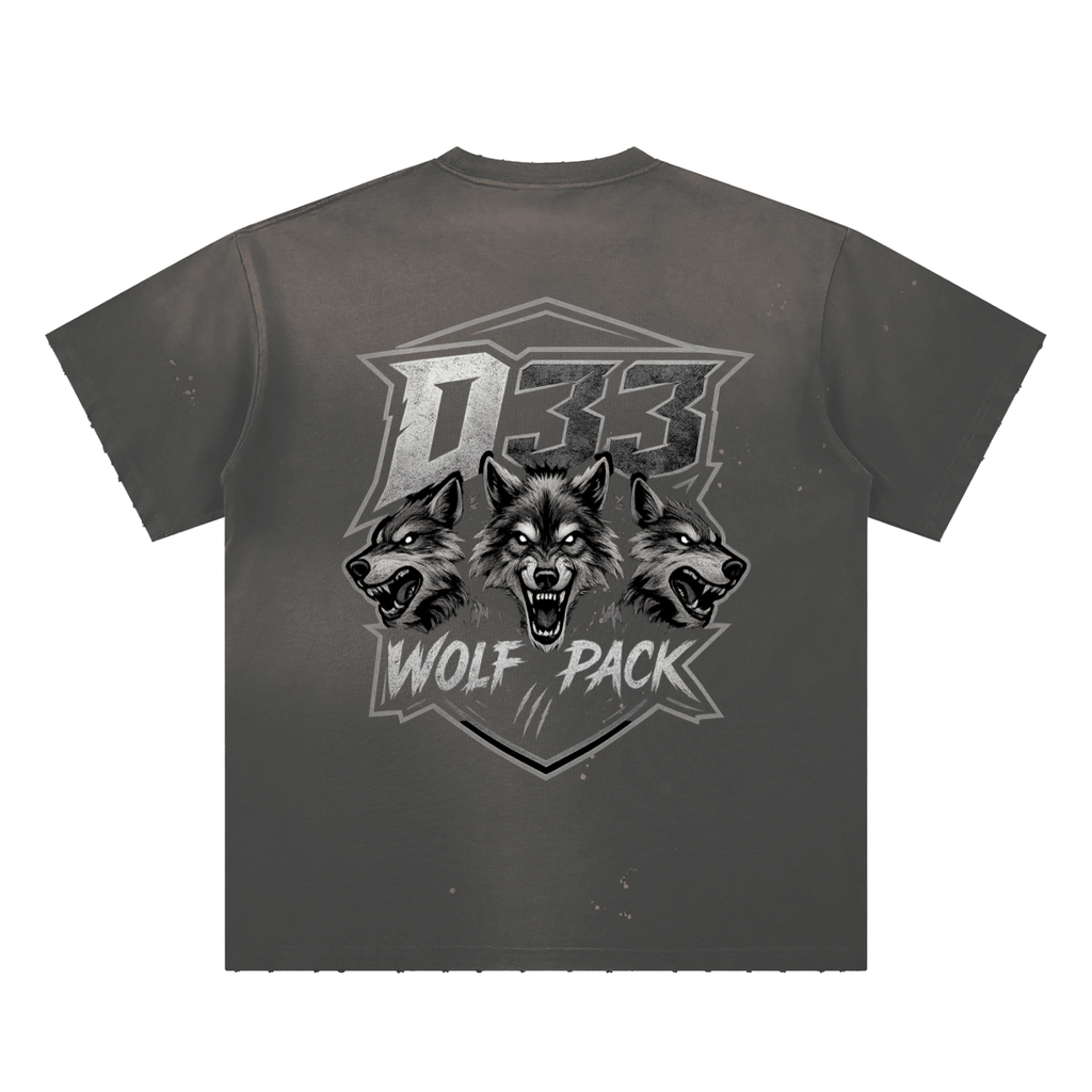 33WolfPack - Hand-Frayed Sunfade Paint Splatter T-Shirt