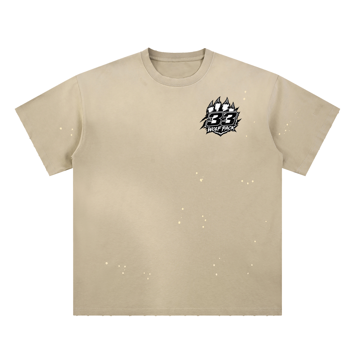 33WolfPack - Hand-Frayed Sunfade Paint Splatter T-Shirt