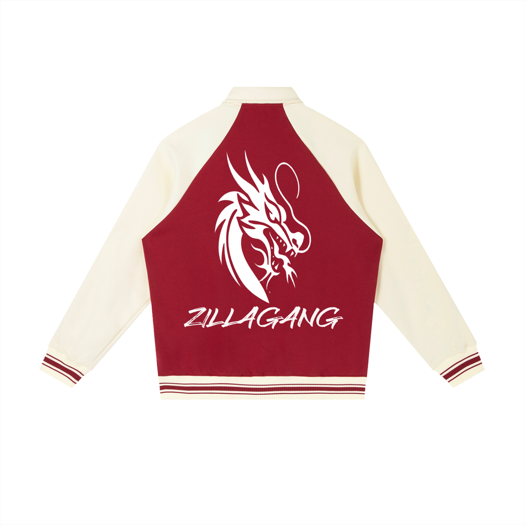 Contrast Raglan Sleeve Baseball Jacket