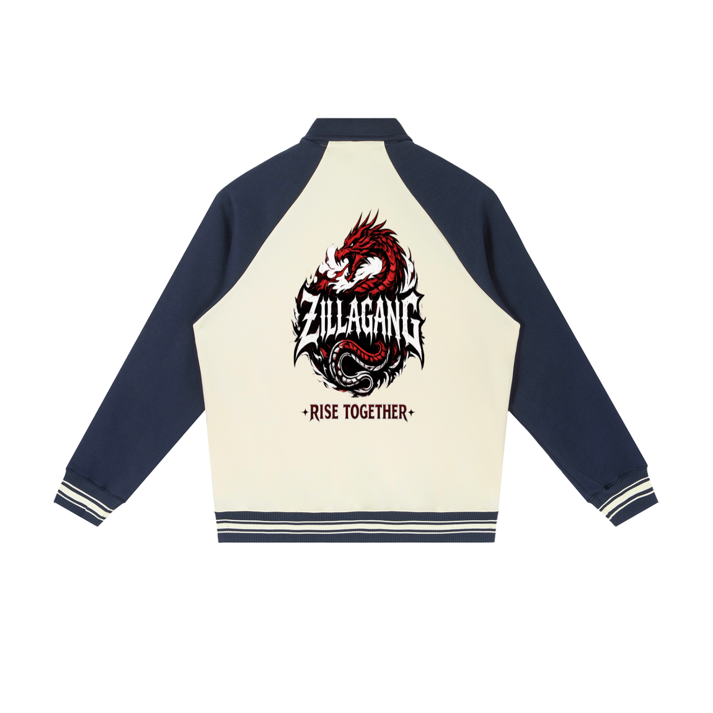 Contrast Raglan Sleeve Baseball Jacket