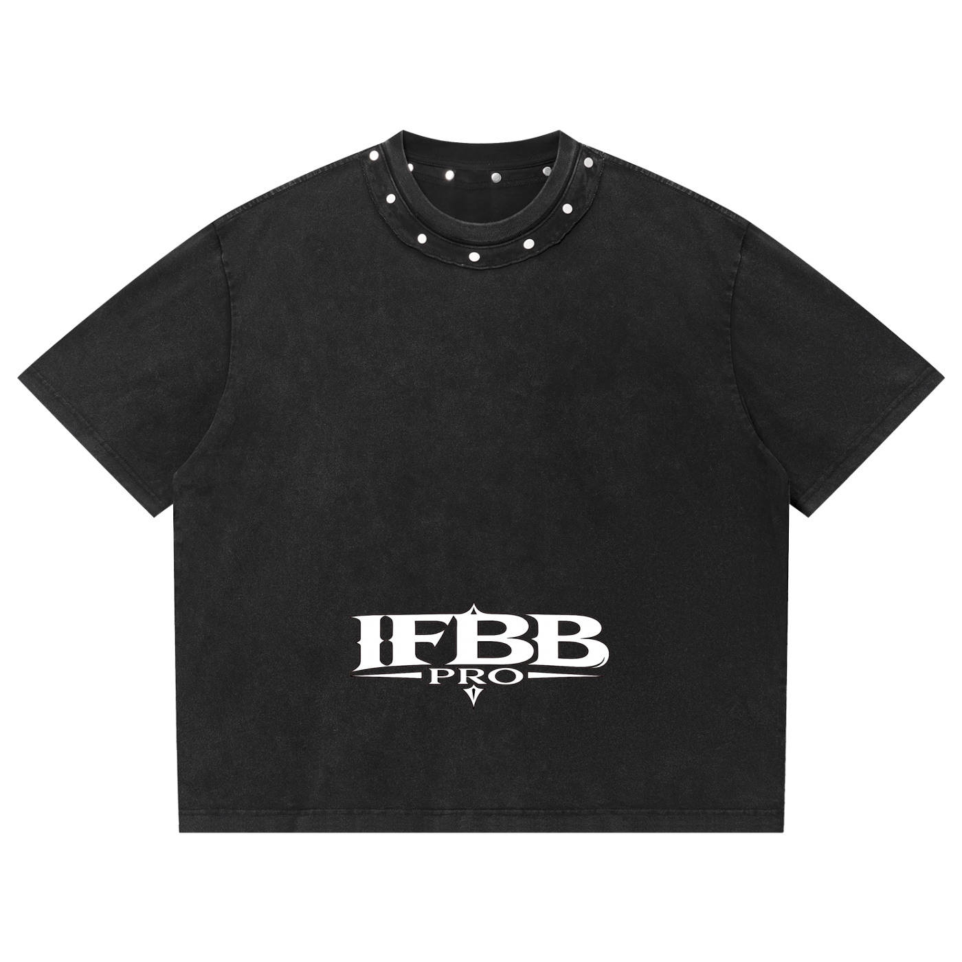 Unisex Washed Boxy Studded T-Shirt