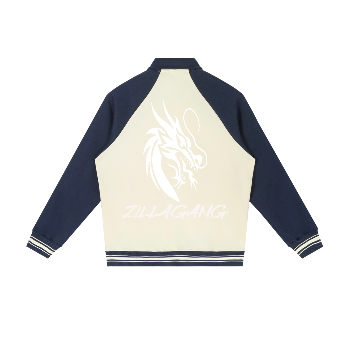 Contrast Raglan Sleeve Baseball Jacket