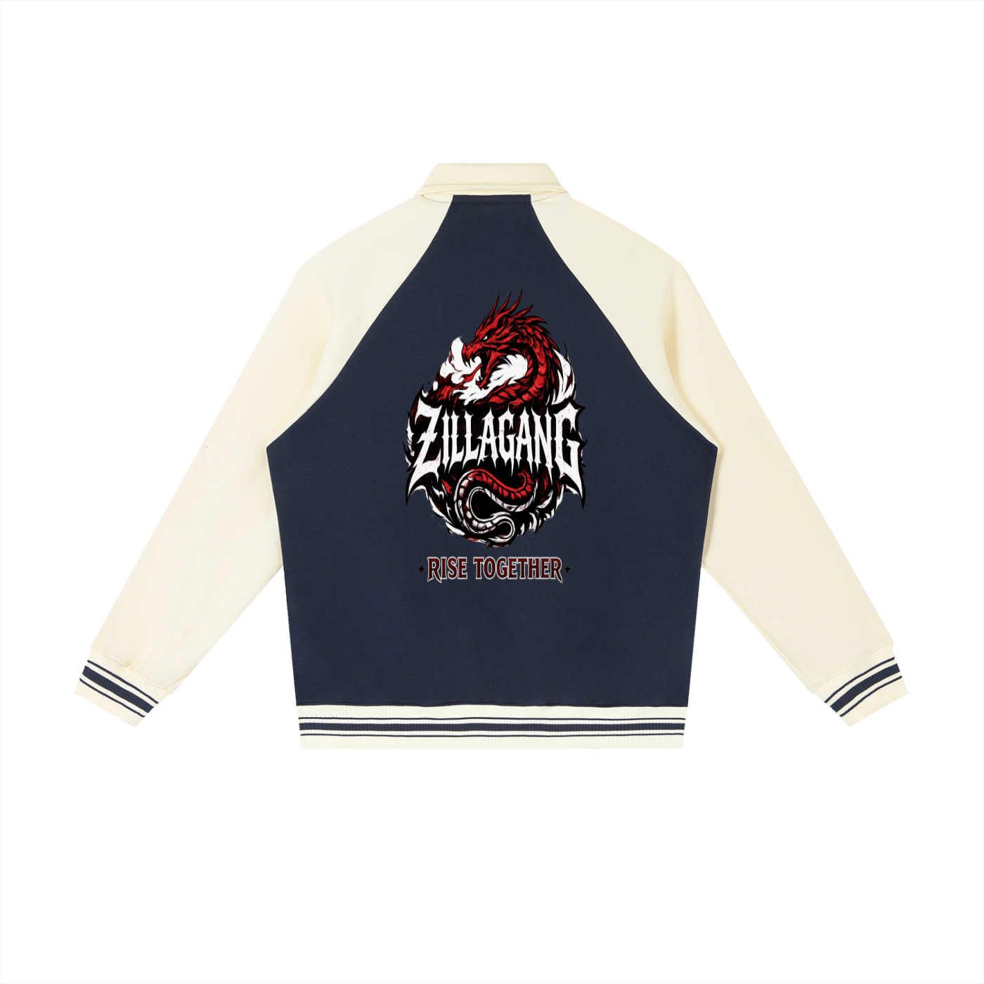 Contrast Raglan Sleeve Baseball Jacket
