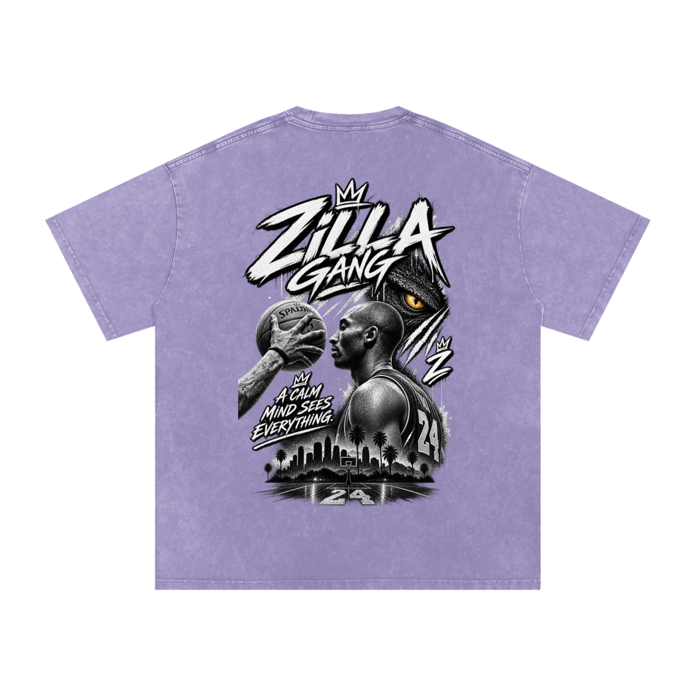 Zilla24 Exclusive Snow Washed Oversized Cotton T-Shirt