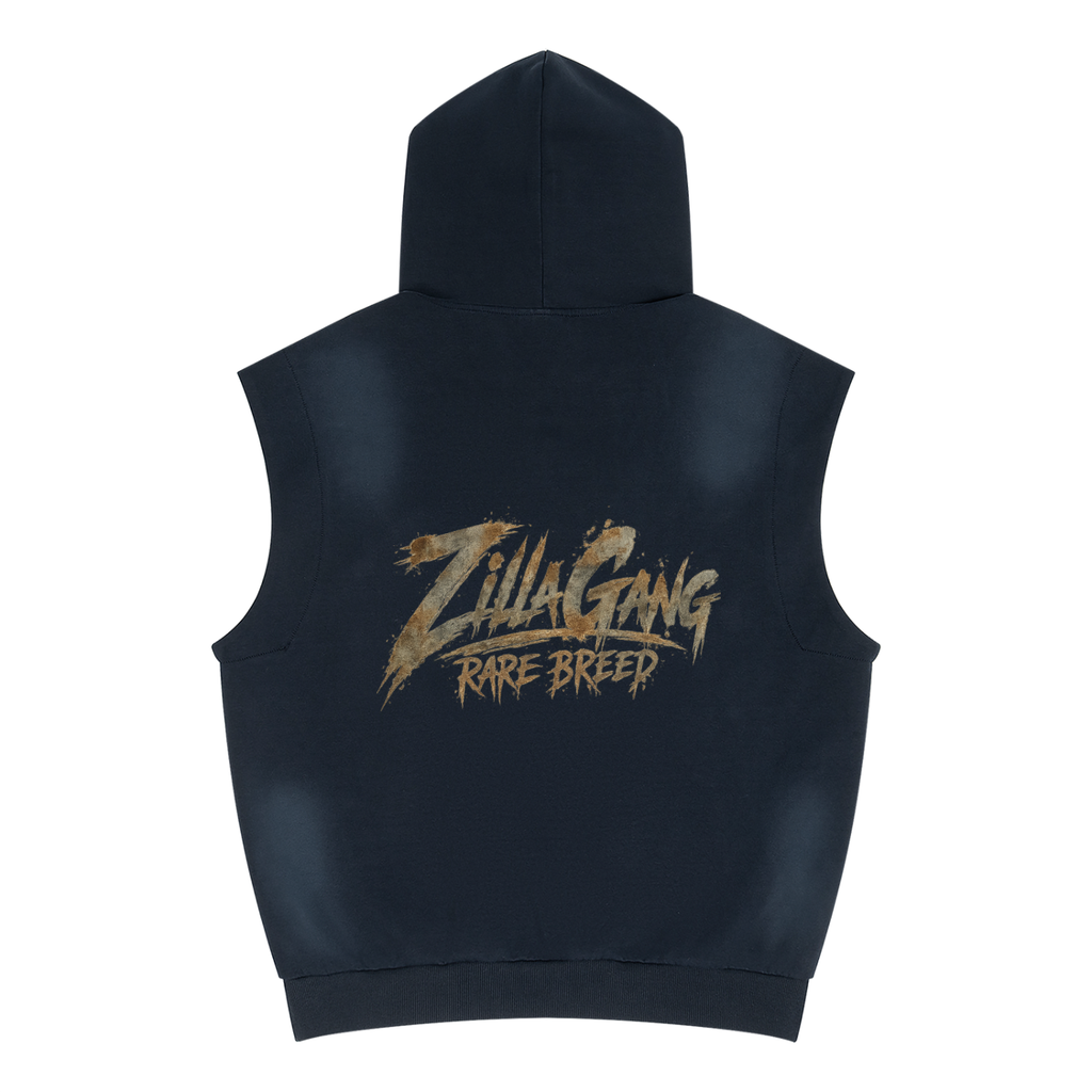 Unisex Vintage Wash Sun Fade Sleeveless Hoodie