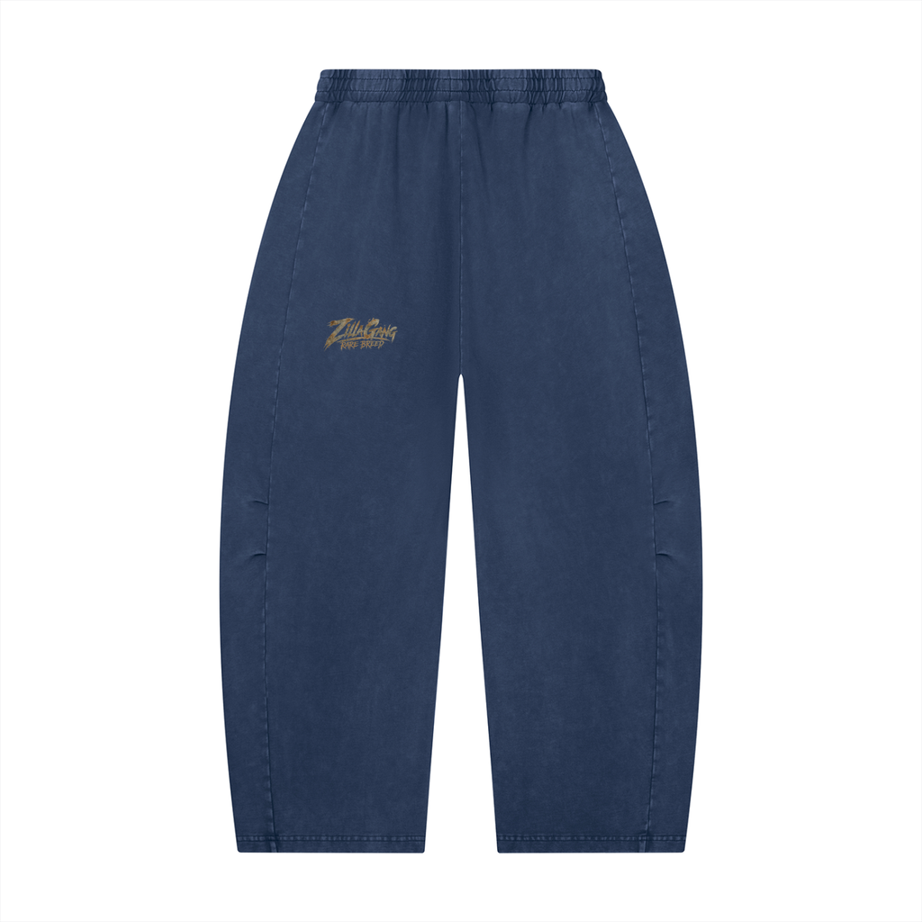 Unisex Mineral Wash Barrel Leg Pants