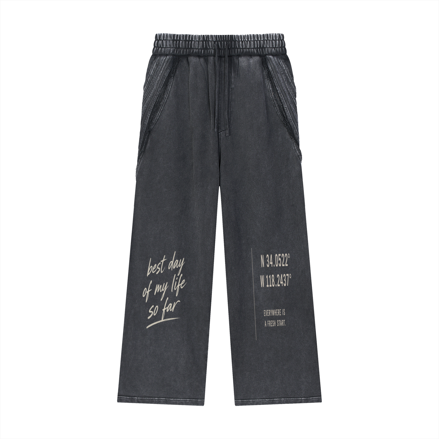 Snow Washed Tape Raw Edge Sweatpants