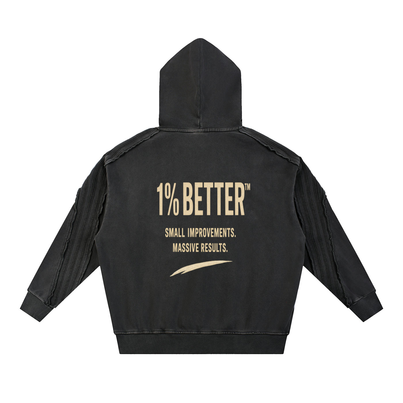 Snow Washed Tape Raw Edge Hoodie