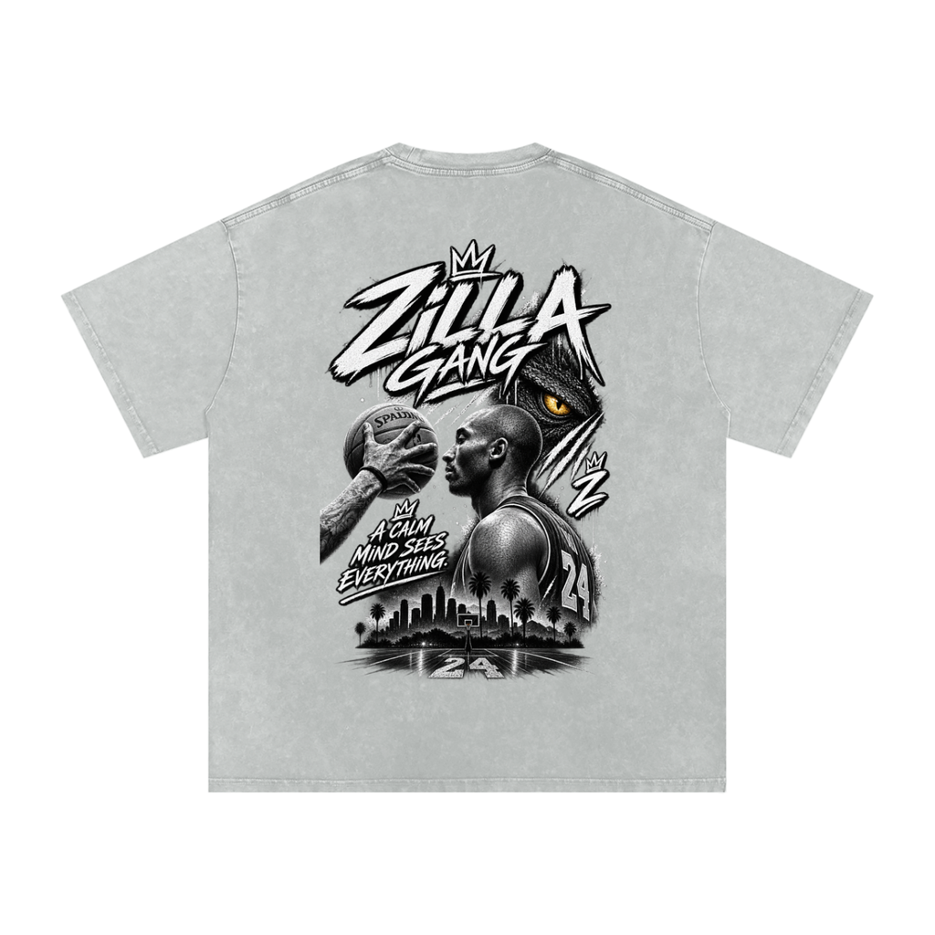 Zilla24 Exclusive Snow Washed Oversized Cotton T-Shirt