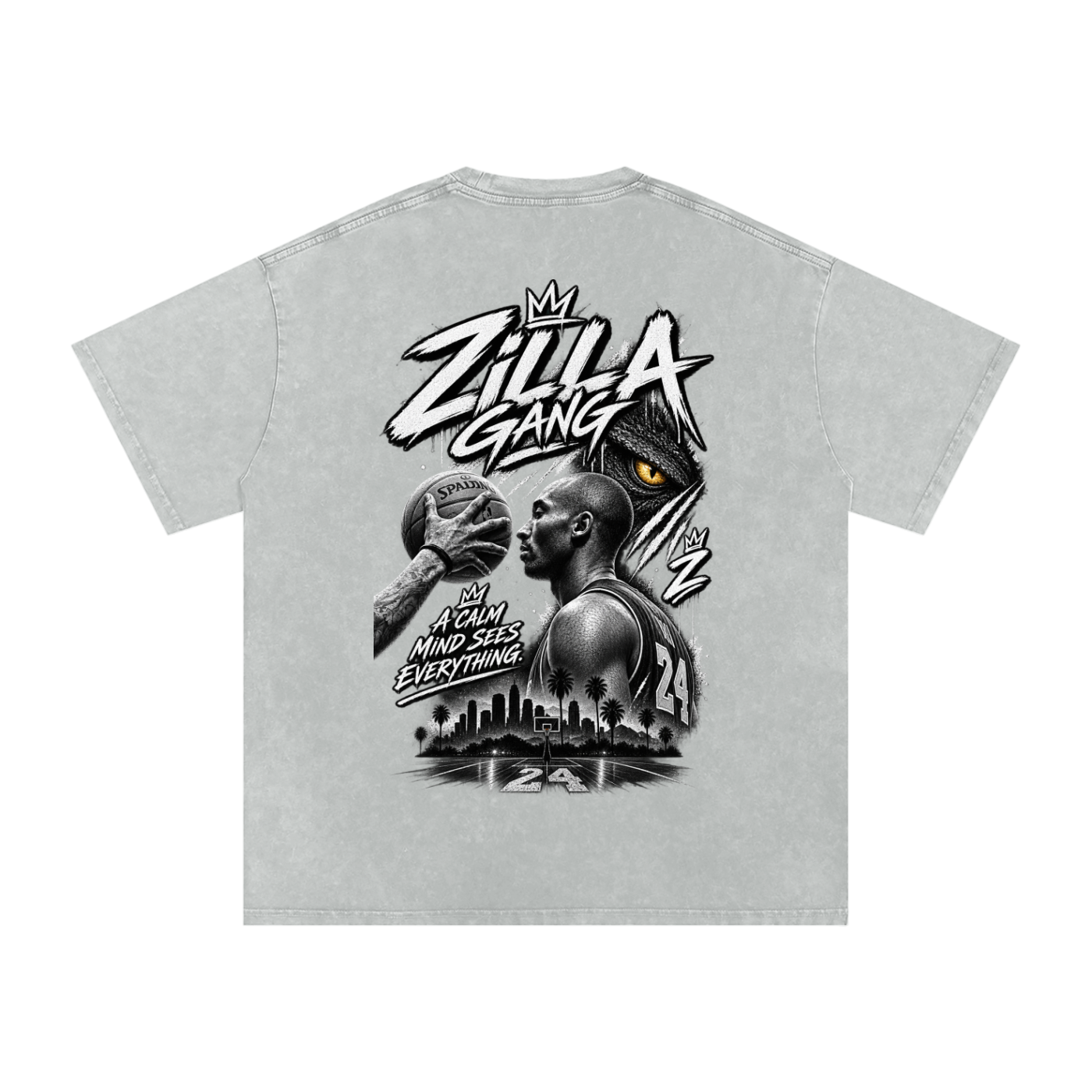 Zilla24 Exclusive Snow Washed Oversized Cotton T-Shirt