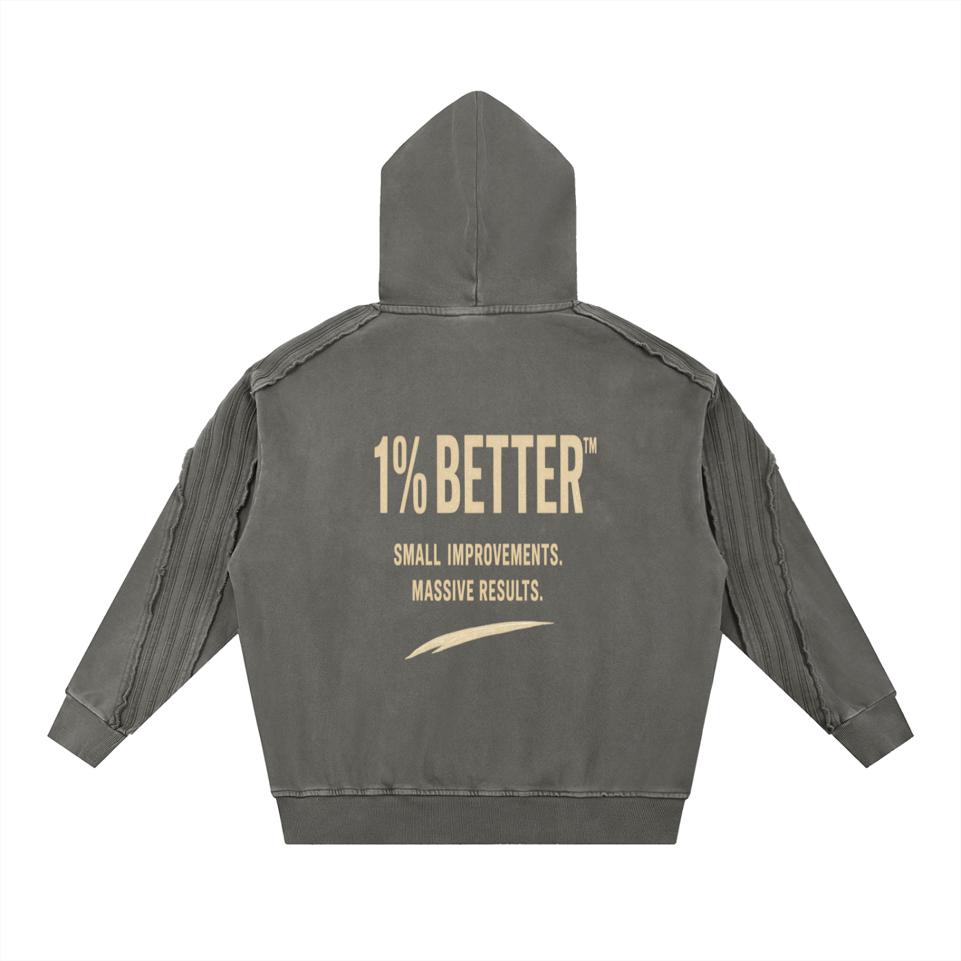 Snow Washed Tape Raw Edge Hoodie