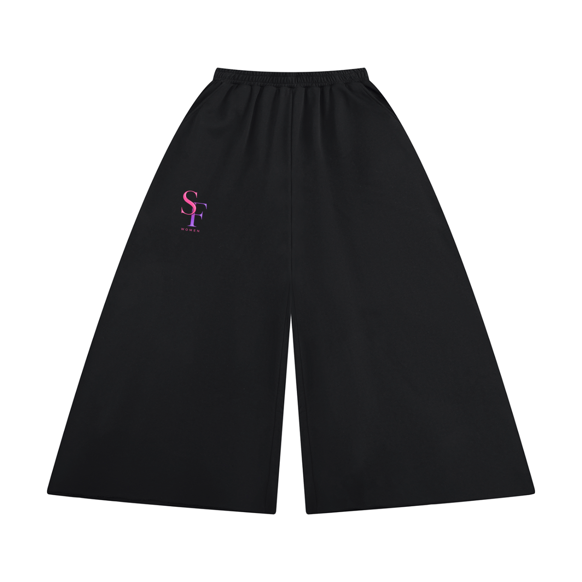 Women's Raw Edge Wide Leg Sweatpants