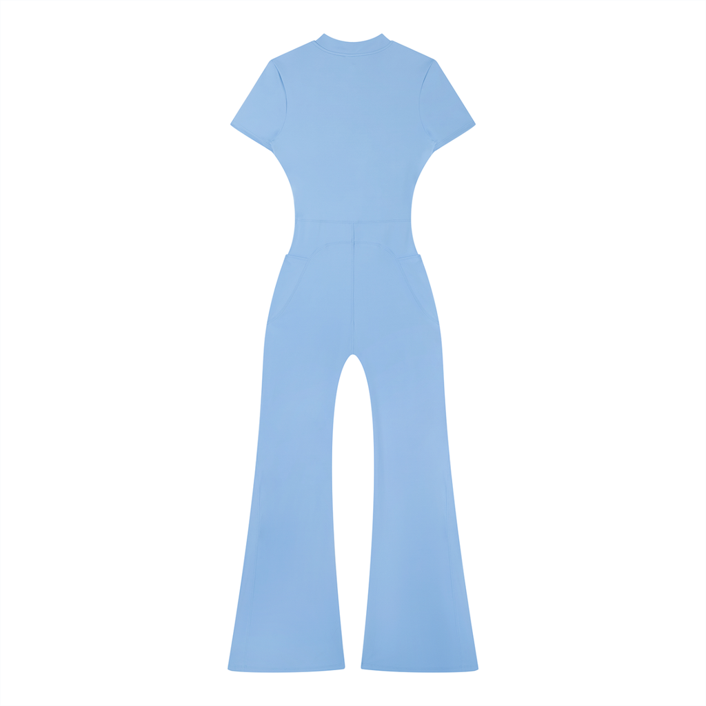 Zilla Girl Collection - Women’s Tight Flared Leg Quarter-Zip Jumpsuit