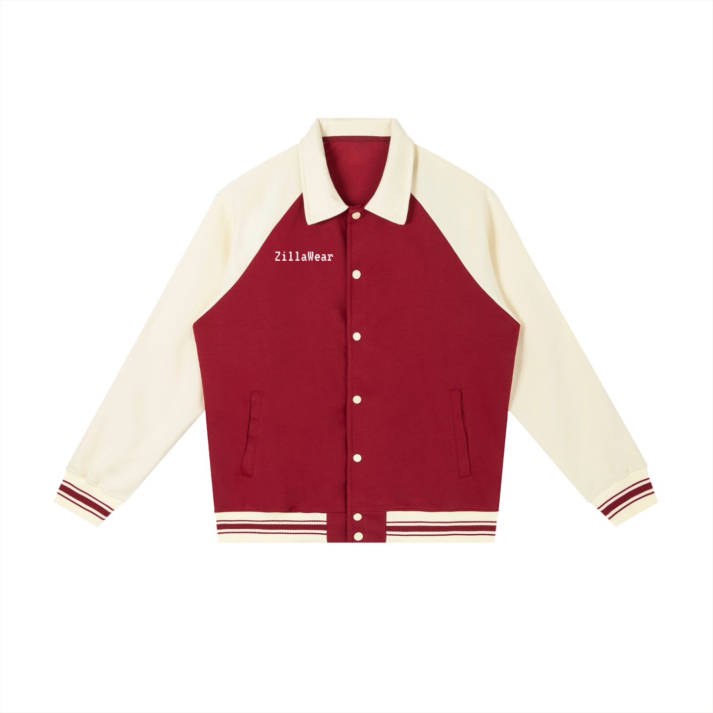 Contrast Raglan Sleeve Baseball Jacket