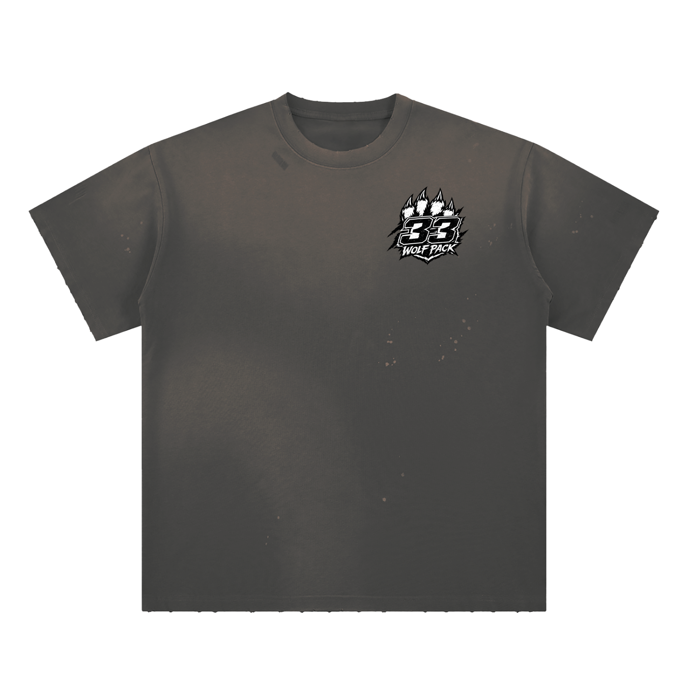 33WolfPack - Hand-Frayed Sunfade Paint Splatter T-Shirt