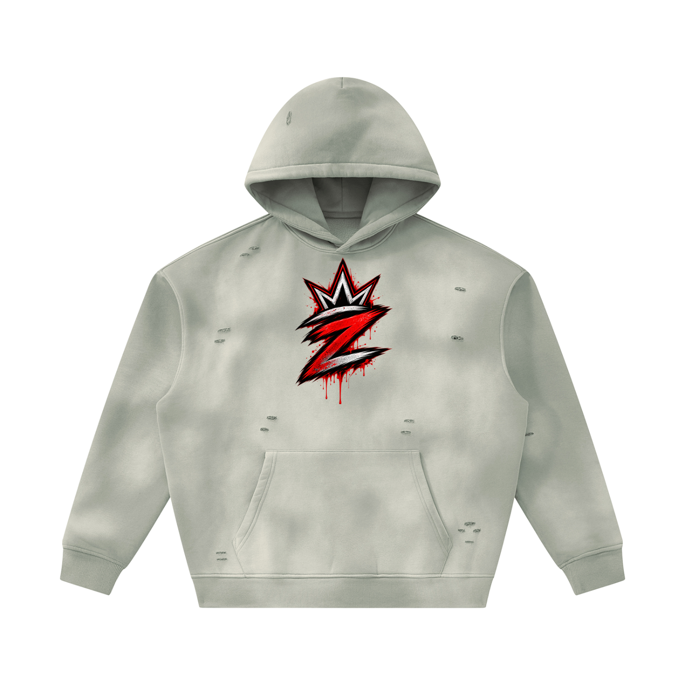 Unisex Sunfade Frayed Fleece Hoodie