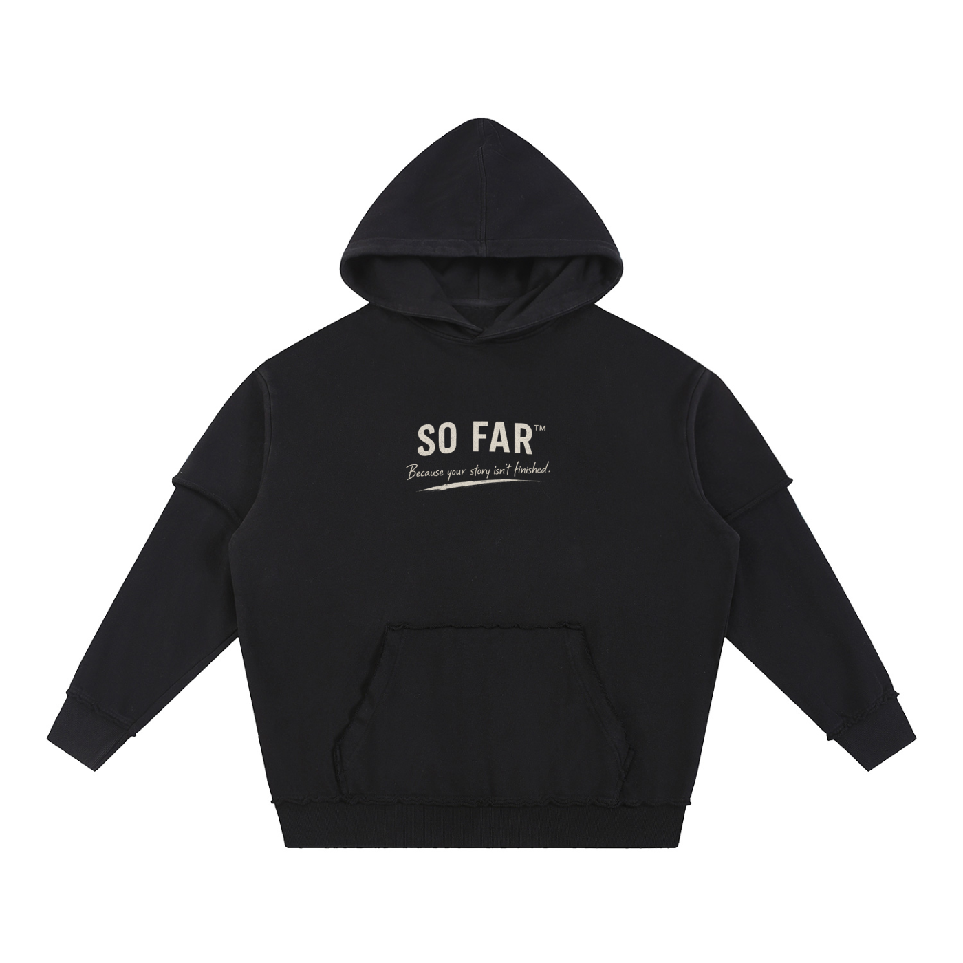 Best Day Collection: Snow Washed Raw Edge Double Layered Hoodie