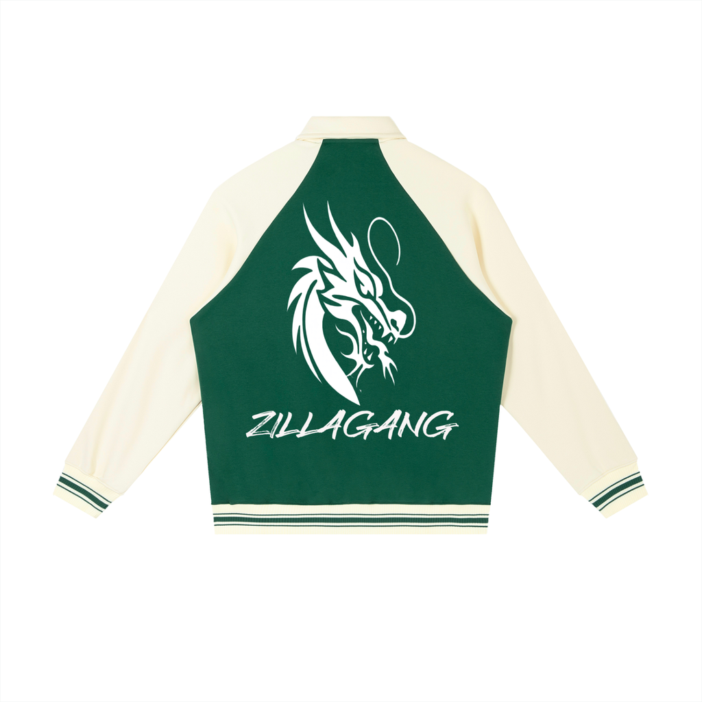 Contrast Raglan Sleeve Baseball Jacket