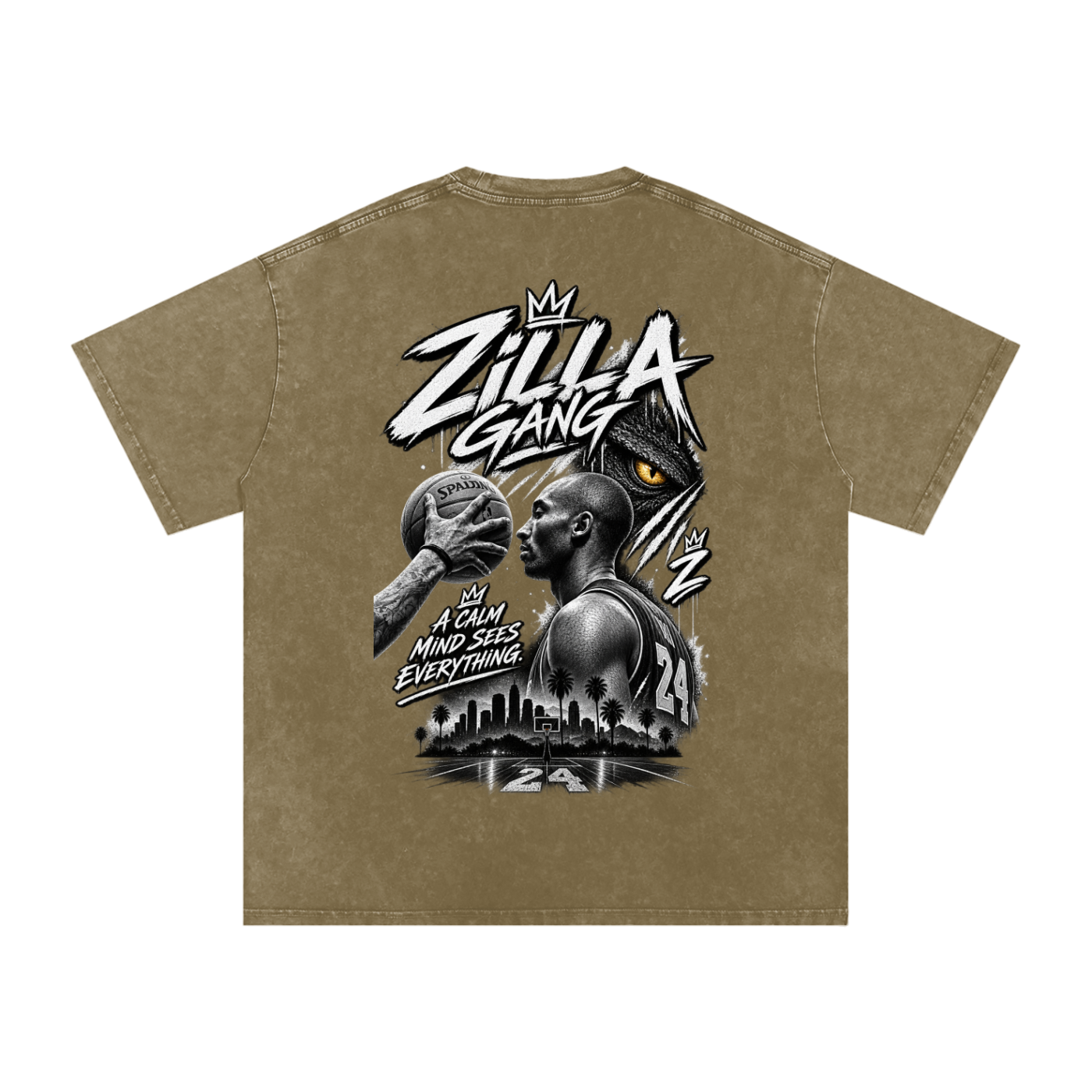 Zilla24 Exclusive Snow Washed Oversized Cotton T-Shirt