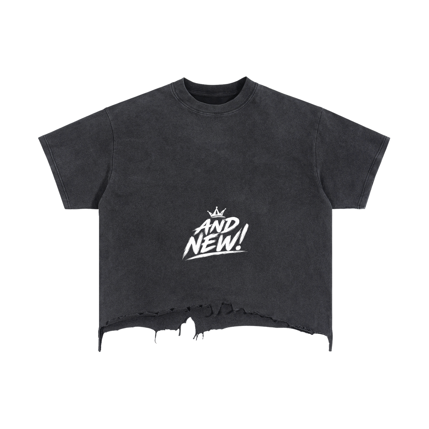 Vintage Wash Boxy Distressed Hem T-Shirt