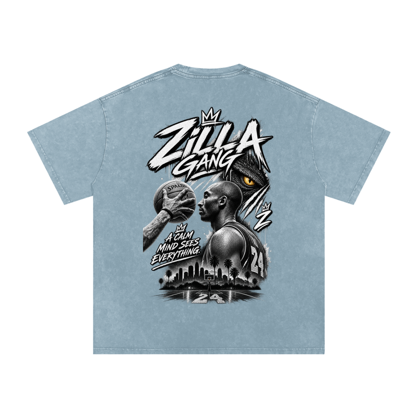 Zilla24 Exclusive Snow Washed Oversized Cotton T-Shirt