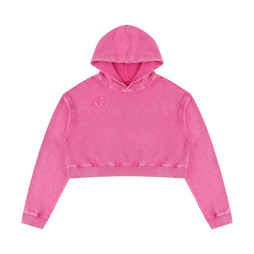 Women’s Mineral Washed Crop Hoodie